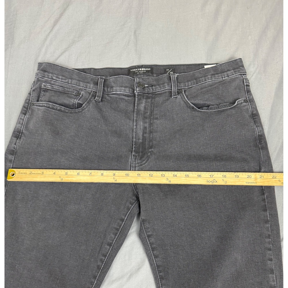Lucky Brand 121 Slim Straight Jeans Mens 36x30 (37x29) Faded Black Stretch - Picture 6 of 16